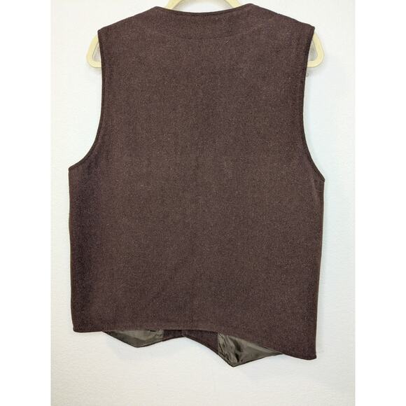 Wyoming Traders Riding Rancher Vest 100% Virgin Wool Brown Mens Size Medium - Picture 4 of 6